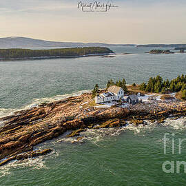 Mark Island, Winter Harbor Light by Veterans Aerial Media LLC