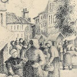 Marketplace In Pontoise by Camille Pissarro