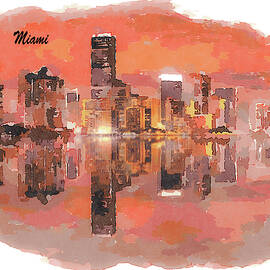 Miami bayfront skyline at night by Miroslav Liska