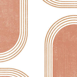 Mid Century Modern 4 - Geometrical Abstract - Minimal Print - Terracotta Abstract - Burnt Sienna by Studio Grafiikka