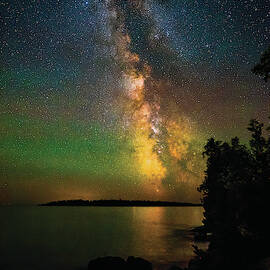 Milky Way And Northern Lights Over Isle Royale