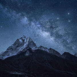Milky Way Over Ama Dablam, Sagarmatha by Weerakarn Satitniramai