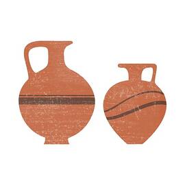 Minimal Abstract Greek Vase 20 - Oinochoe - Terracotta Series - Modern, Contemporary Print - Sienna by Studio Grafiikka