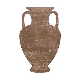 Minimal Abstract Greek Vase 3 - Amphora - Terracotta Series - Modern, Contemporary Print - Sepia by Studio Grafiikka