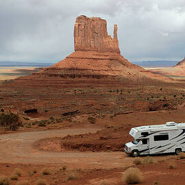 Monument Valley, Rv On Road by Heeb Photos