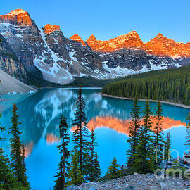Moraine Lake Spring 2019 Sunrise by Adam Jewell