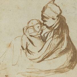 Mother And Child by Follower Of Rembrandt Van Rijn