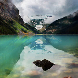 Mountains Reflected In Tranquil Lake by Steve Nagy Design Pics