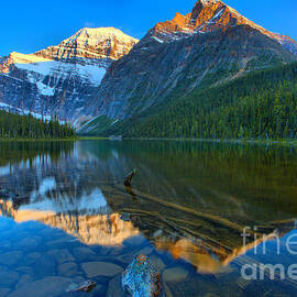 Mt. Edith Cavell Evening Reflections by Adam Jewell