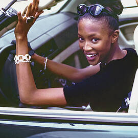 Naomi Campbell Wearing Jewellery While Driving by Arthur Elgort