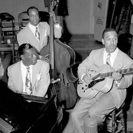 Nat King Cole Trio Recording Poster by Michael Ochs Archives