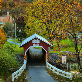 New Baltimore Bridge Autumn Sunset  by Adam Jewell