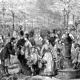 New Flower Market, Paris, 1874 by Print Collector