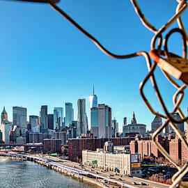 New York City, East River Scene With Lower East Side Skyline Viewed From Manhattan Bridge by Lumiere