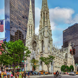 New York City, Manhattan, Midtown, Saint Patrick's Cathedral On 5th Avenue by Lumiere