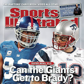 New York Giants Michael Strahan And New England Patriots Qb Sports Illustrated Cover by Sports Illustrated