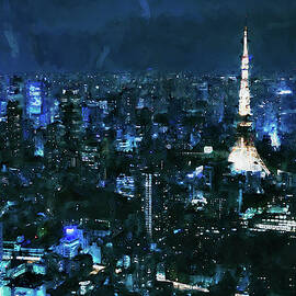 Nightlife in Tokyo by AM FineArtPrints