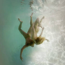 Nude Man And Woman Underwater by Ed Freeman