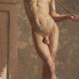 Nude Of A Standing Boy by Kazimierz Alchimowicz