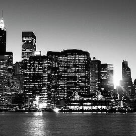 Nyc Skyline At Sunset by Lisa-blue