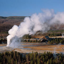 Old Faithful Geyser, Yellowstone Np by Greg Probst
