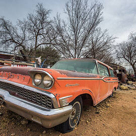 Old Mercury Commuter car on route 66 in Arizona by Miroslav Liska
