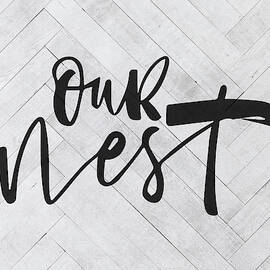 Our Nest Farmhouse Sign Script Vintage Farm Retro Typography by Design Turnpike