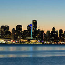 Panoramic View Of The City Lights Of by Karenmassier