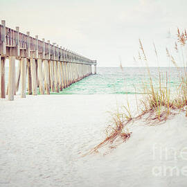 Pensacola Florida Gulf Pier and Beach Grass Photo by Paul Velgos