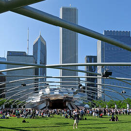 People At Millennium Park, Chicago, Il by Heeb Photos