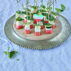 Persian Watermelon And Feta Skewers by Labsalliebe
