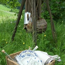 Picnic Utensils In A Basket by Matteo Manduzio