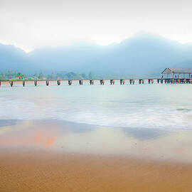 Pier At  Hanalei Bay Kauai by Darrell Gulin