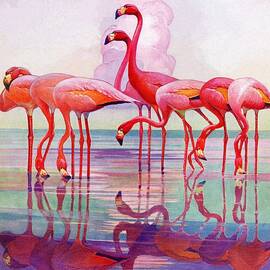Pink Flamingos by Francis Lee Jaques