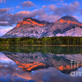 Pink Kananaskis Country Sunrise Panorama by Adam Jewell