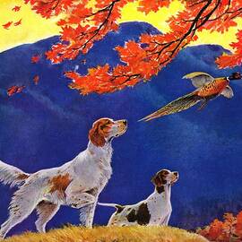 Pointing To The Pheasant by Paul Bransom