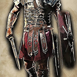 Portrait of a Roman Legionary - 41  by AM FineArtPrints