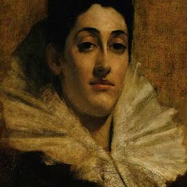 Portrait Of Frances C. Houston by Thomas Wilmer Dewing