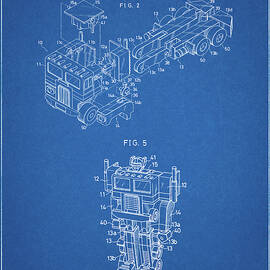 Pp179- Blueprint Optimus Prime Transformer Poster by Cole Borders