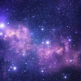 Purple Space Stars by Sololos