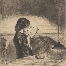 Reading By Lamplight by James Mcneill Whistler
