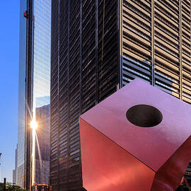 Red Cube Sculpture, Nyc by Paolo Giocoso