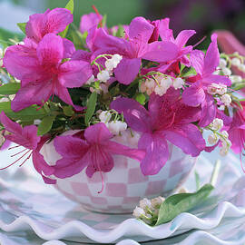 Rhododendron And Lily Of The Valley As Decoration by Friedrich Strauss