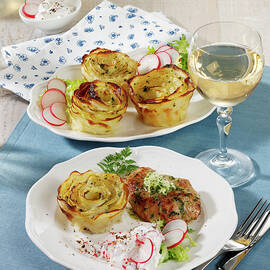 Roasted Turkey Medallions With Potato Roses And A Radish Dip by Stockfood Studios / Photoart