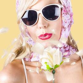 Romantic woman with flower by Jorgo Photography