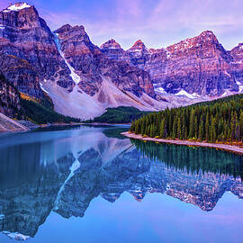 Rosy Clouds Before Sunrise At Moraine by Wan Ru Chen