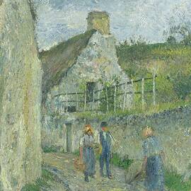 Rue Des Roches Au Valhermeil, Auvers Sur Oise by Camille Pissarro