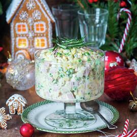 Russain Traditional Salad Olivier For Christmas by Irina Meliukh