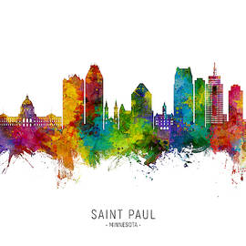 Saint Paul Minnesota Skyline by Michael Tompsett