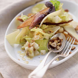 Salad With Alpine Cheese And Pretzel Slices by Eising Studio